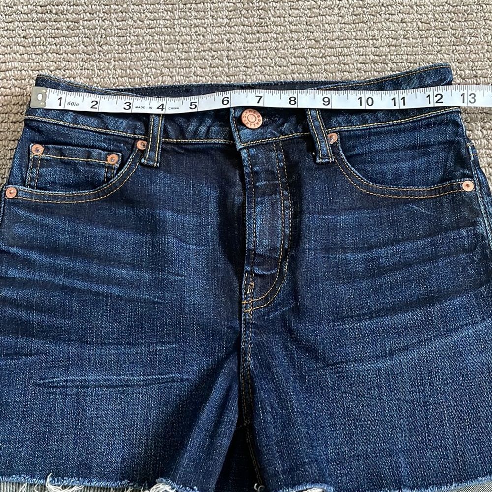 Aritzia Raw Hem High-Waist Denim Jean Shorts 26 - Picture 5 of 8